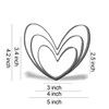 Keewah Heart Cookie Cutter Set - 5”,4”,3” - 3 Piece