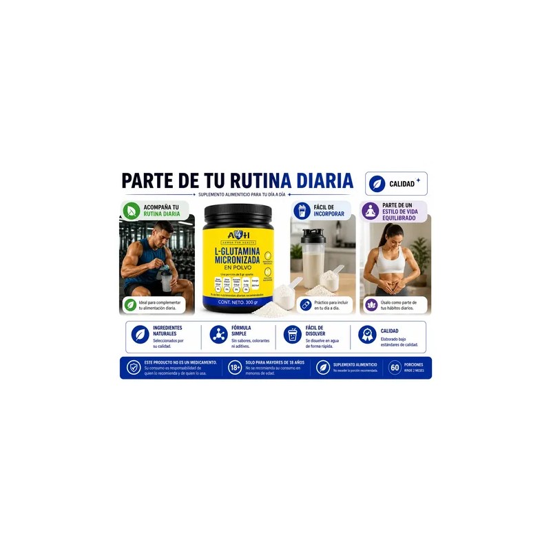 Glutamina 300 Gramos A4h 2 Meses
