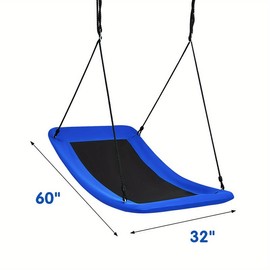 LIFEZEAL 700 Lbs Giant 60" Tree Swing for Kids And Adults, Oxford & Pp Fabric, 71"Adjustable Rope, Blue/Green/Multi-Color Options - Color: Multi-Color