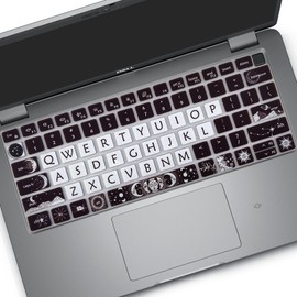 Cute Silicone Keyboard Cover Skin for Dell Latitude 7430 7420 7410/ Dell Latitude 5430 5431 5420 14", Dell Latitude 7520 15.6"/Dell Latitude 9000 9510 9520 9420 9430 Keyboard Protective, Sun and Moon