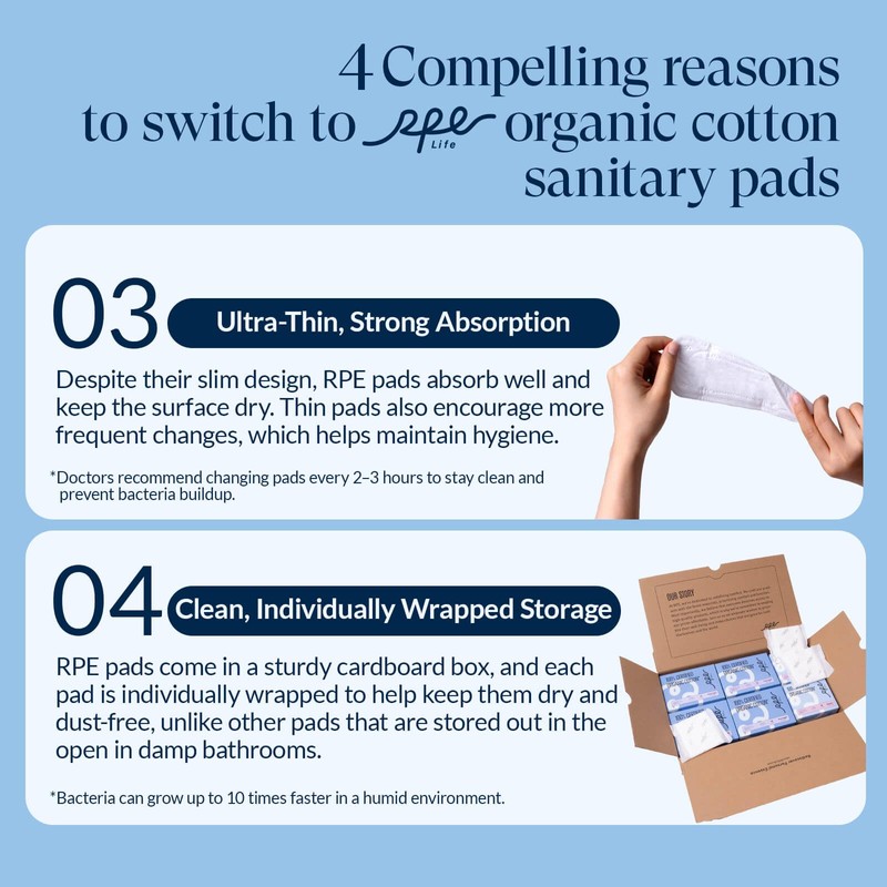 100% Organic Panty Liners for Women, Ultra Thin Cotton Cover,