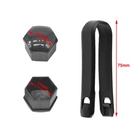 QitinDasen Pack of 20 17 mm Car Wheel Nut Covers, Universal Tyre Nut Caps, Hexagonal Car Hub Screw Cover with Removal Tool (Grey)