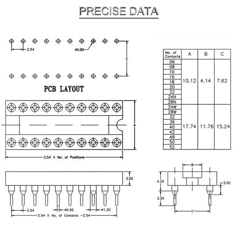 Youmile Pack of 40 14 Pin Round DIP IC Socket