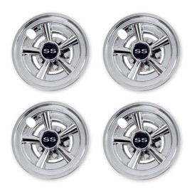 NOKINS Golf Cart Hubcaps 8 Inch Set of 4, Club Car/Ezgo/Yamaha Tires Wheel Covers,Chrome Accessory & Accessories