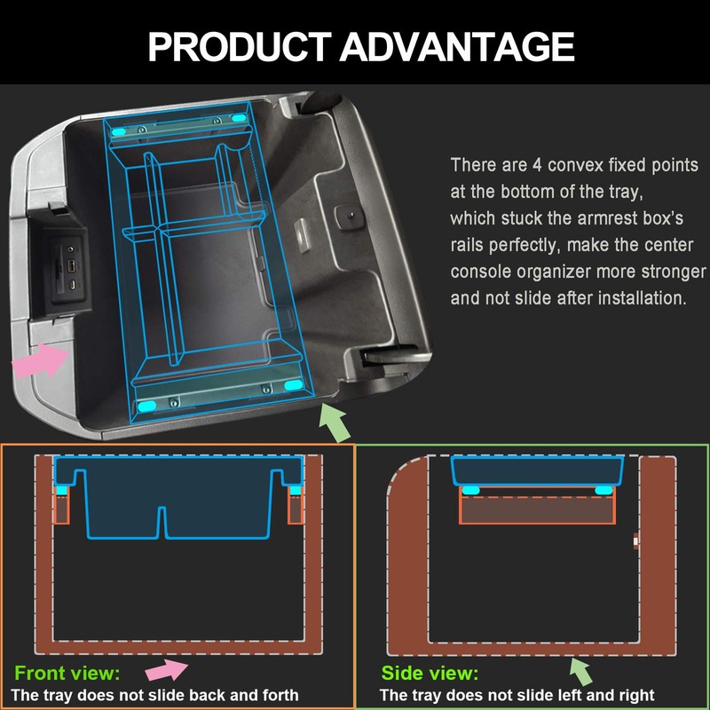 PIMCAR Center Console Organizer for 2019-2022 Chevy Silverado 1500/GMC Sierra