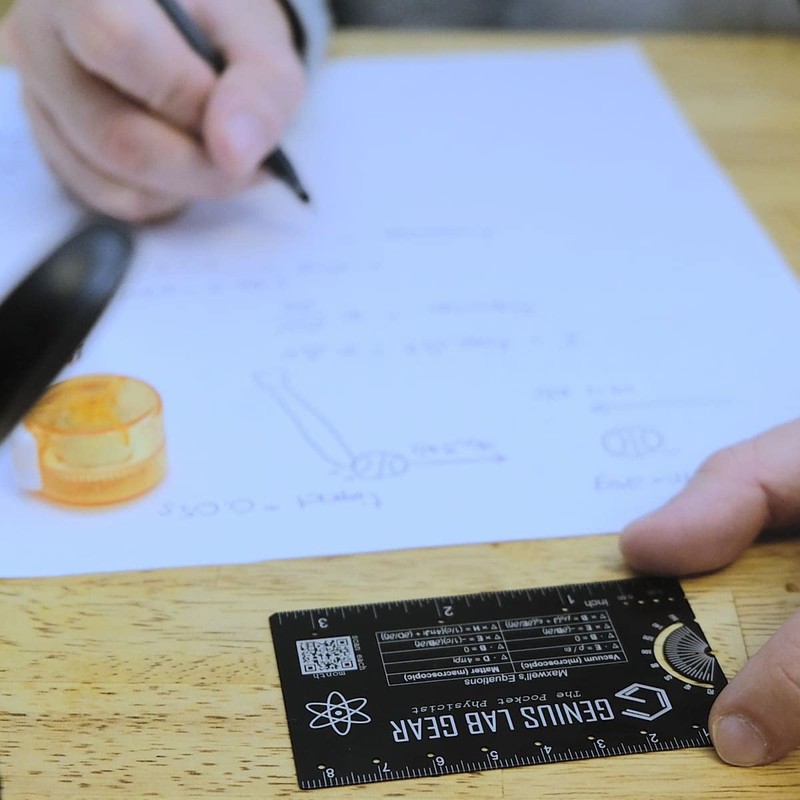 The Pocket Physicist - Small Metal Physics Metric Ruler Scale,