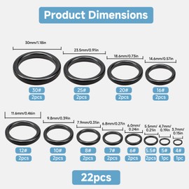 OIHCAZ Fishing Rod Eyes Repair Kit, 22PCS Smooth Fishing Rod Ceramic Guides Ring Set Fishing Rod Repair Accessories for Fishing Rod Repair and Maintenance (4mm-30mm)