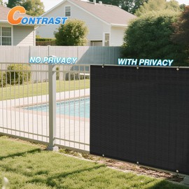 TANG Fence Privacy Screen Black 4 Feet x 129 Feet Outdoor Shade Cloth with Grommets, 150 GSM Temporary Fence Cover with Zipties Mesh Netting Fences Blockage for Backyard Garden Patio Chain Link