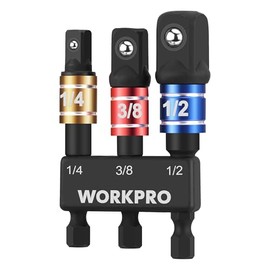 WORKPRO Impact Grade Socket Adapter Set, 1/4", 3/8", & 1/2" Drive, Extension Driver Bit With Holder, for Power Drill to High Torque Impact Wrench