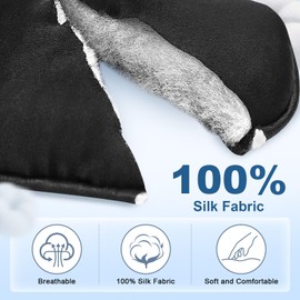 eZAKKA Silk Eye Patches for Adults, Comfortable Single Eye Patche for Left or Right Eye, Ideal for Eye Care & Treatment, 2-Pack Black