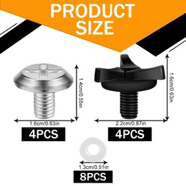 Pack of 8 Motorcycle Helmet Screws, Helmet Visor Screws, Motorcycle Helmet Accessories with 8 Rubber Washers