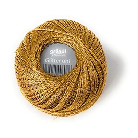 Crochet Yarn, Yarn Glitter Plain + Print, 25 g Ball, 110 Running Length, 85% Viscose, 15% Metallic Yarn (8210 Bronze Plain)