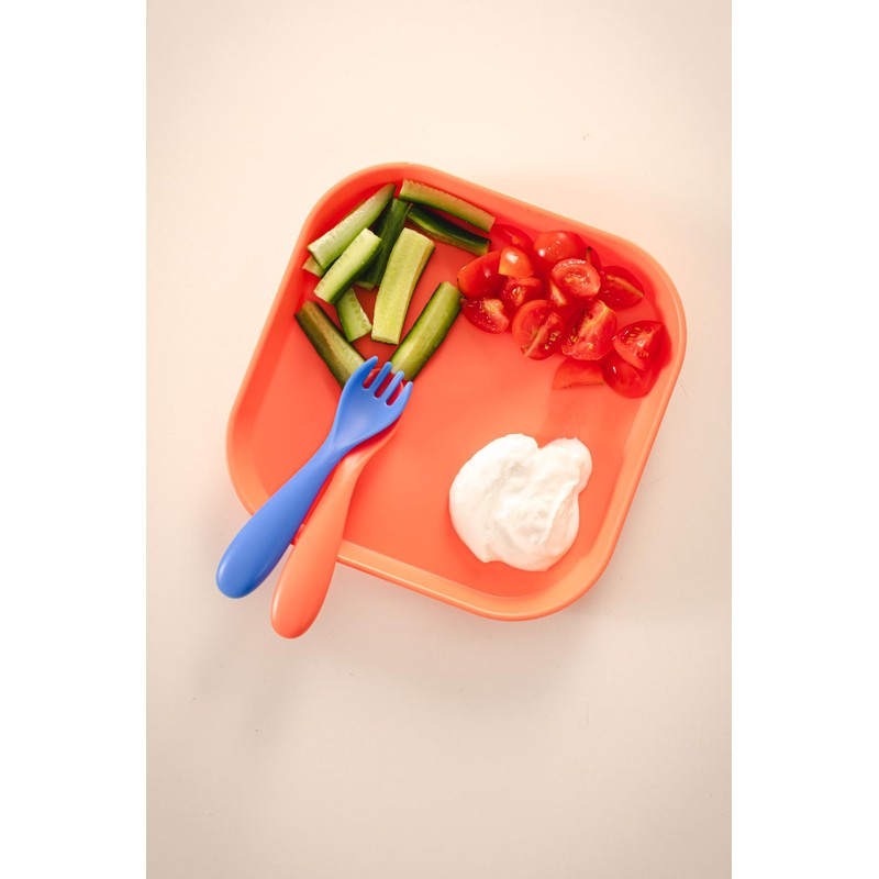 Nuby Good Square Meal Toddler Cutlery - Durable | Dishwasher