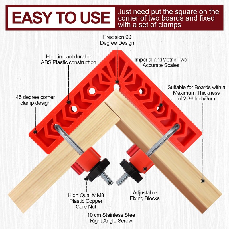Versatile 90 Degree Clamp Set – Essential Woodworking Tools for