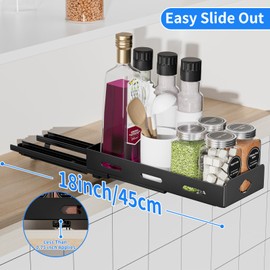 ZDDLOINP Spice Rack Organizer for Cabinet, Pull Out Spice Rack, Heavy Duty Sliding Spice Rack Fits Spices, Sauces, Canned Food, W4.3*D10.6*H2.8 Inch