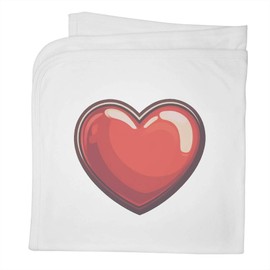 Azeeda 'Valentine's Heart' Cotton Baby Blanket/Shawl (BY00040049)