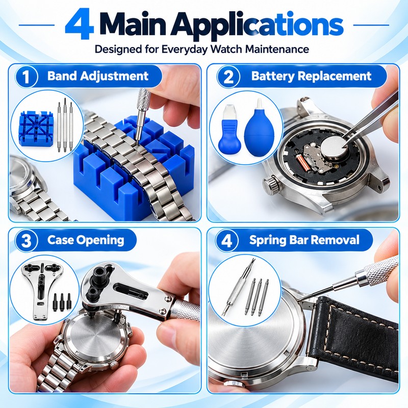 Watch Repair Tool Kit for Battery and Band Service, Two