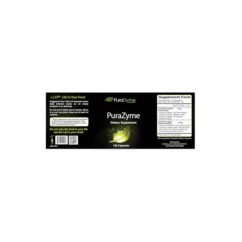 PuraDyme PuraZyme Blend of Digestive Enzymes by Lou Corona 120