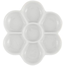 Creative Mark Glazed Flower Palette Porcelain Paint Palette Tray for Watercolor, Gouache, Color-Mixing - Paint Tray for Artists - 1 Pack