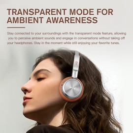 iKF iKF R1 Wireless Retro Headphones | Bluetooth V 5.3 | 60 Hours Playtime | APP Custom Sound | Game Mode | Noise Isolation | Built-in Microphone | Throwback 80s 90s Design | Brown