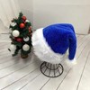 Ausejopeac Blue Santa Hat for Adults, Plush Blue Velvet Xmas