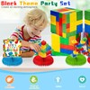17Pcs Building Block Party Decorations Set,including 6 Pcs Large Building