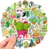 50pcs Cactus Stickers, Cute Green Plant Flowers Pot Sticker Packs