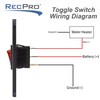 RecPro RV Water Pump Switch with Red Light | Illuminated