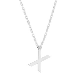 PAVOI 14K White Gold Plated Initial Necklace | Letter Necklaces for Women | X Initial