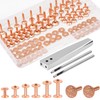 116Pcs, Copper Rivets and Burrs, #9 and #12 Burrs Setter,