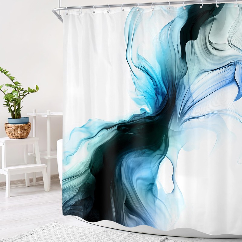 Green Boho Mid Century Tropical Monstera Gold Bathroom Shower Curtain