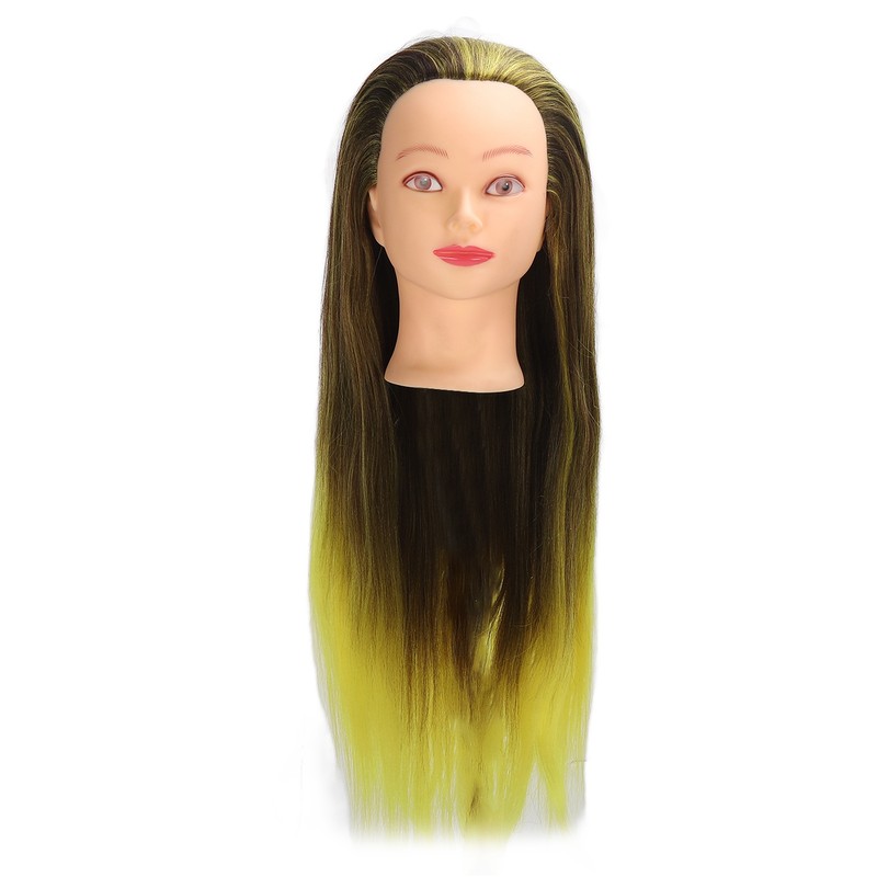 Hair Mannequin Head Simulation Ink Yellow Colour Mixture Gradient Hair