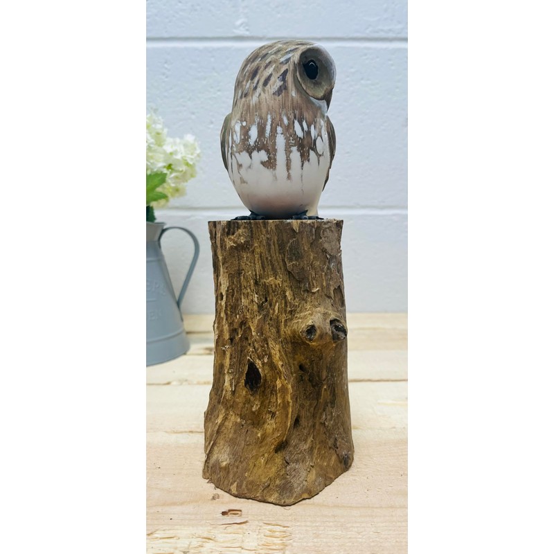 My Square Mile White Owl Ornament | Wooden Hand Carved