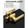 Tinewa 1 Pack Brushed Gold Door Handle Interior Privacy Door