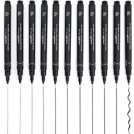 Uni Pin Fineliner Drawing Pen - Complete Set of 11 Grades - Black Ink