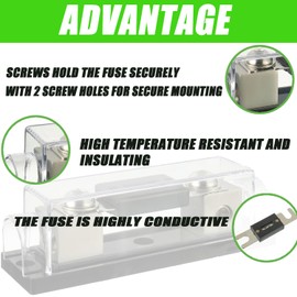 SIGANDG 0/2/4 Gauge AWG Inline ANL Fuse Holder with 200 Amp Fuse