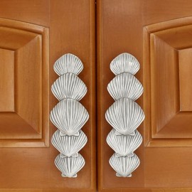 Costello Coastal - Seashell Drawer Pull (Vertical 2-Pack) | Artist Pewter Hardware Collection
