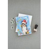 Caroline's Treasures CK2504GCA7P Christmas Lights Australian Shepherd Greeting Cards and