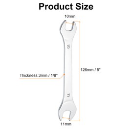 sourcing map 2pcs Super Thin Open End spanners Metric, 10mm x 11mm, Slim Chrome-Vanadium Steel Wrench Tool for Tight Spaces Repair