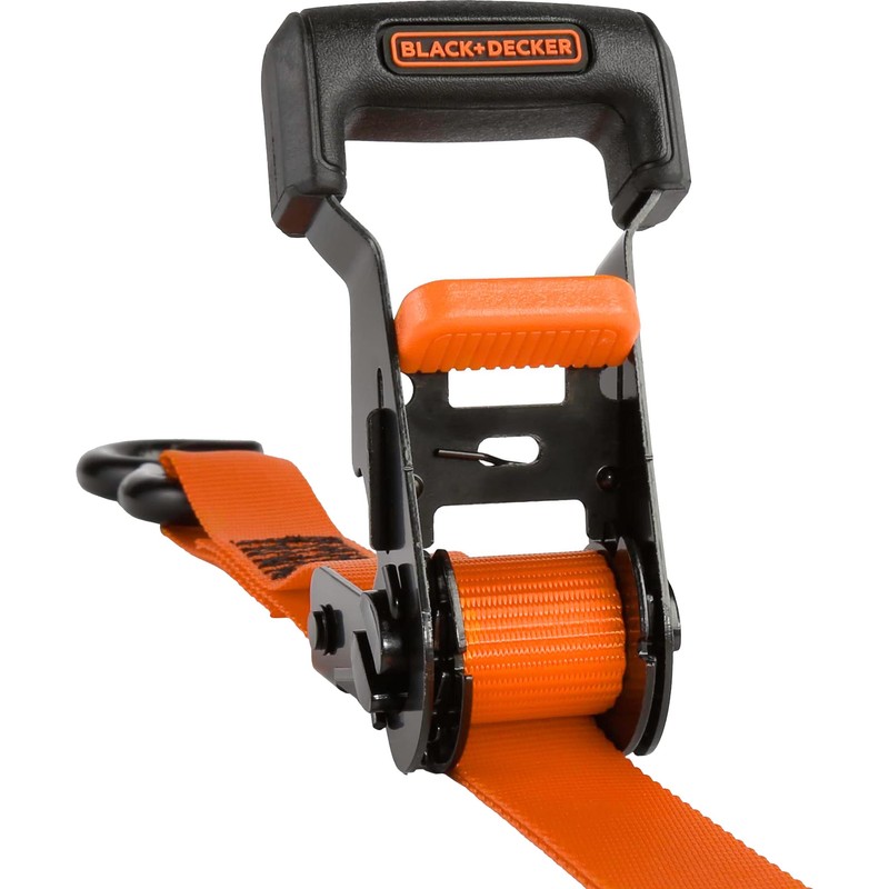BLACK+DECKER BDX1007 Black/Orange 1" x 10' Ratchet Tie Down Straps