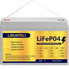 LISUATELI 12v 100Ah LifePo4 Battery Up to 7000 Deep Cycles with BMS Lithium Iron for RV Campers Solar Marine Caravans Golf Carts… (12V100AH White)