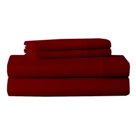 Sheets for Camping Cot Mattress - Fitted Cot Sheet Perfect for Narrow Twin/Cot Size/Rv Bunk/Guest Bed Replacement/32 X 75" Mattress/Camping Cot, Burgundy Solid, Cotton Cot Sheets 4 Piece