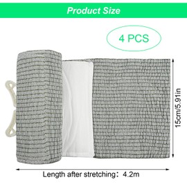 Pack of 4 Tourniquet Israeli Bandage, 6 Inch Grey Packaging Tourniquet Holster Bandage, Multi-Purpose Pressure Bandage Israeli Bandage Original, Emergency Israeli Bandage, for Outdoor Sports, Camping