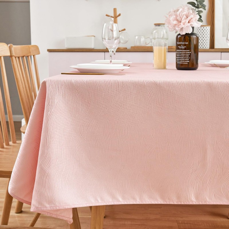 SPRICA Jacquard Tablecloth Water Resistance Solid Colour Heavy Weight Soft