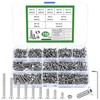 750 Pcs M3 Countersunk Bolts and Nuts Set, Small Stainless