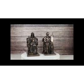 Ebros Gift Set of 2 Contemplation of Justice and Authority of Law LEX Figurine Book Ends