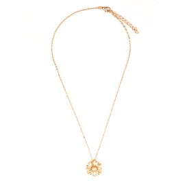 Caiyao You Are My Sunshine 14K Gold Plated Golden Sunflower Pendant Necklace Lightweight Solid Yellow Flower Daisy Chain Necklace for Women Graduation Birthday Jewelry Gifts-Gold