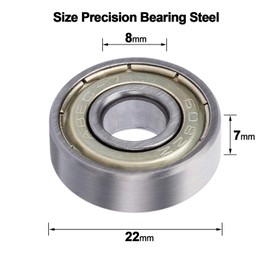 20 Pack 608 ZZ Ball Bearing, Bearing Steel & Double Iron Sealed Miniature Deep Groove 608 zz Bearings for Skateboards, Inline Skates, Scooters, Roller Blade Skates & Long Boards (8mm x 22mm x 7mm)