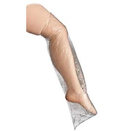 CAST Over Sleeve Cover for Shower - 4 Pack - Large, Ankle, Leg, Foot Waterproof Wound Protection, Disposable - Fits 17-25" Thigh-Calf - Tattoo