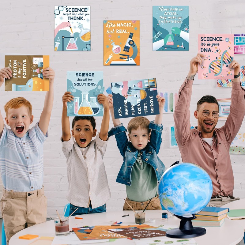 Zonon 10 Pcs Science Classroom Decoration Banner and Poster for